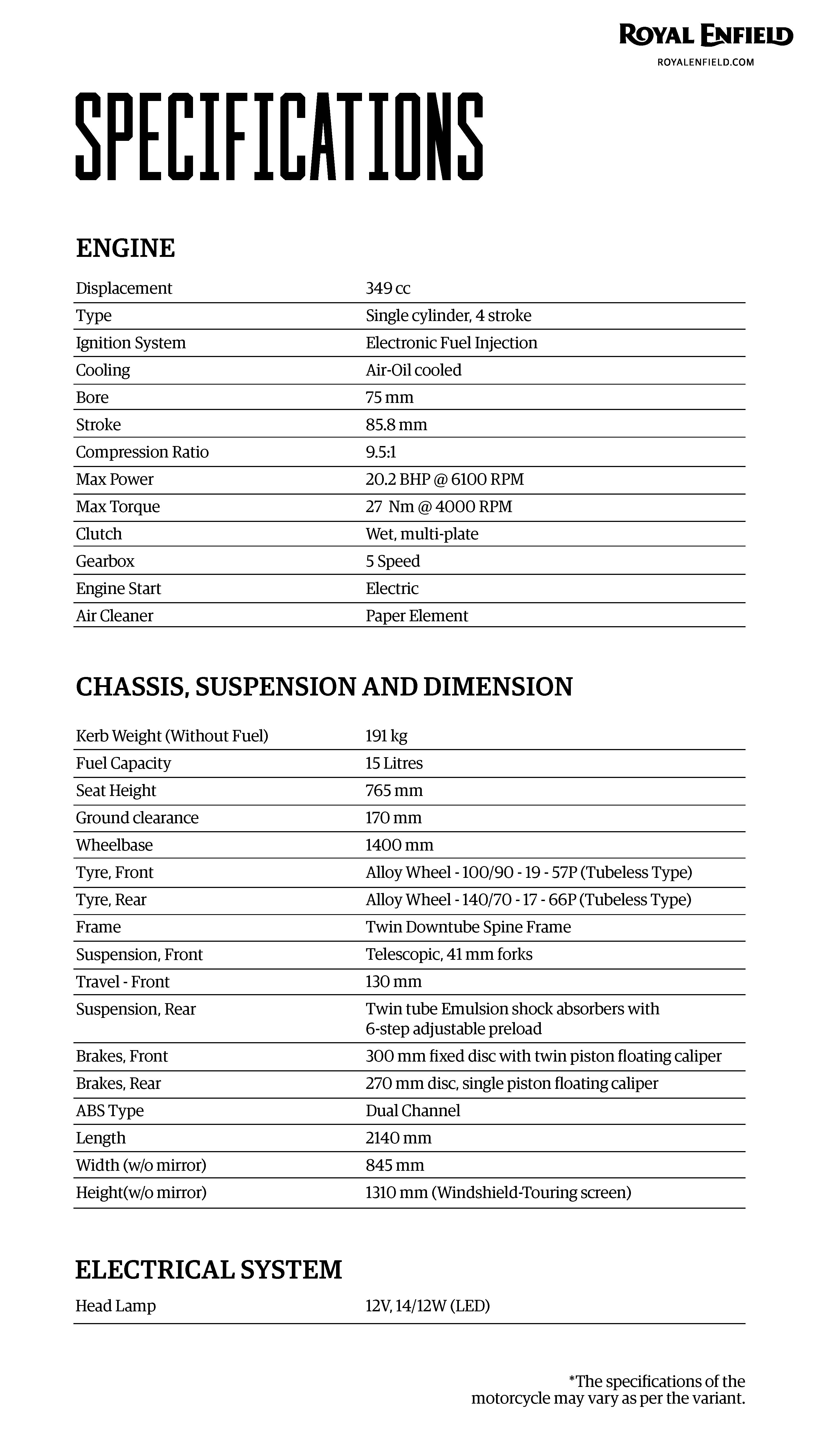 meteor-350-technical-specifications
